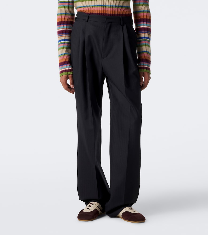 Herringbone Pleated Wool