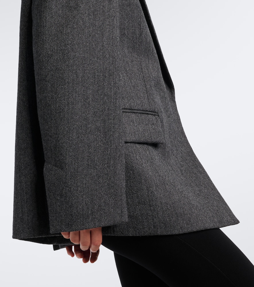 Totême Herringbone Wool Blazer In Grey