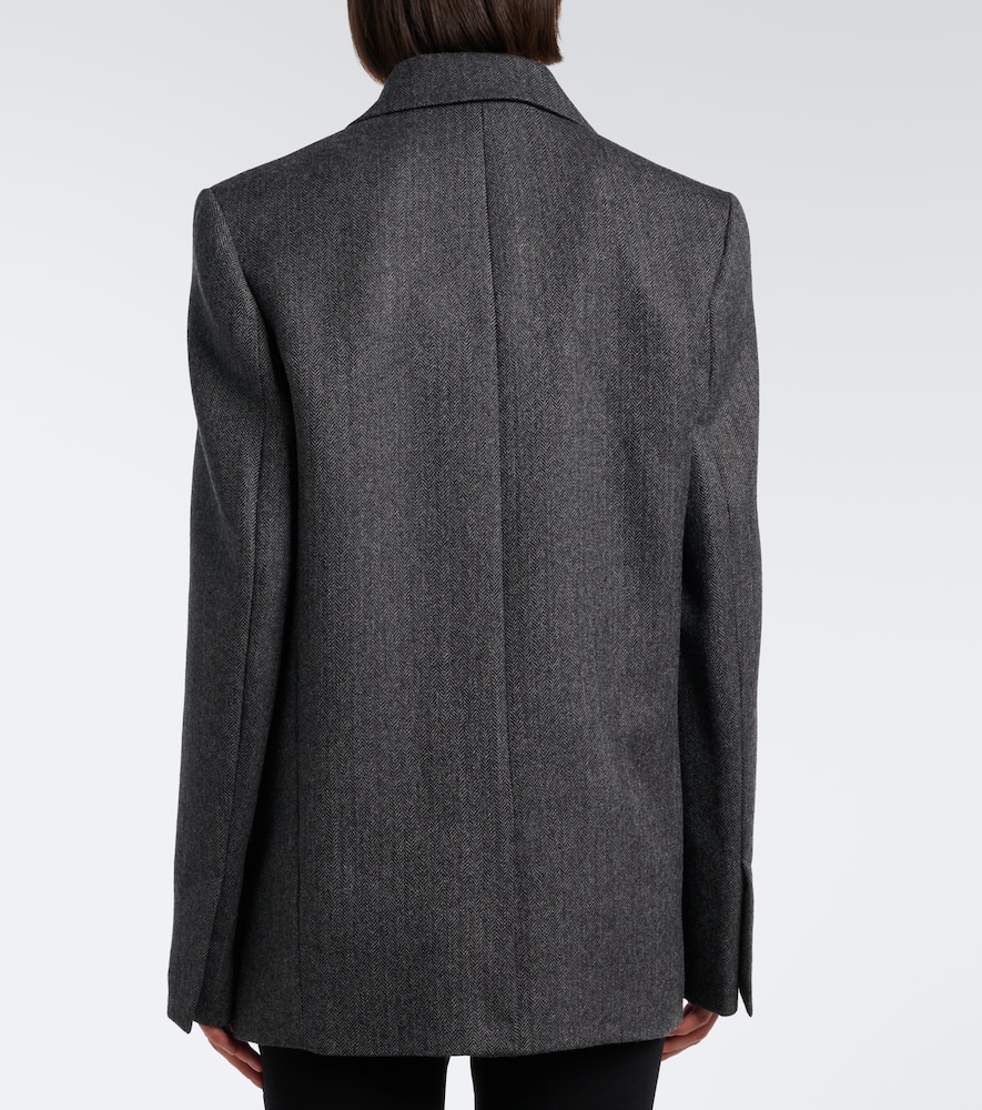 Totême Herringbone Wool Blazer In Grey