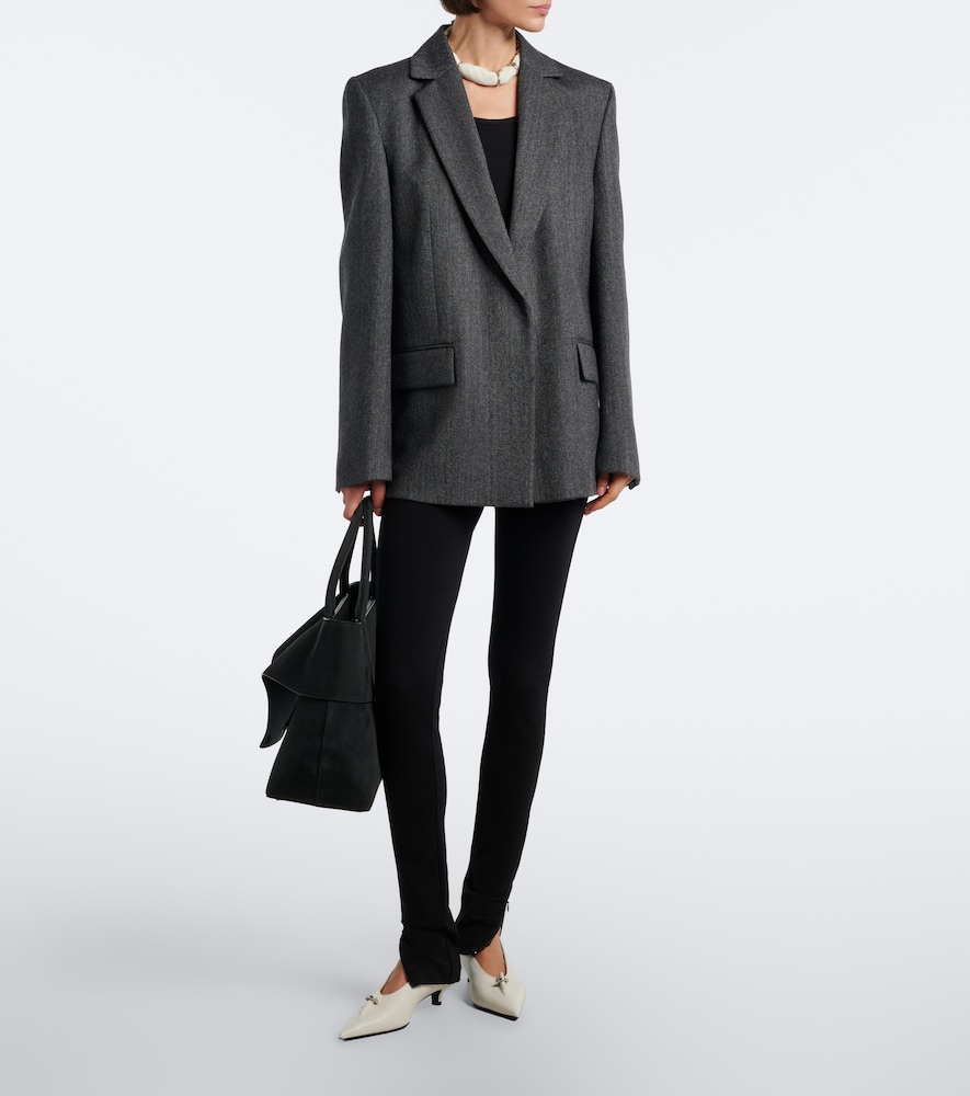 Totême Herringbone Wool Blazer In Grey