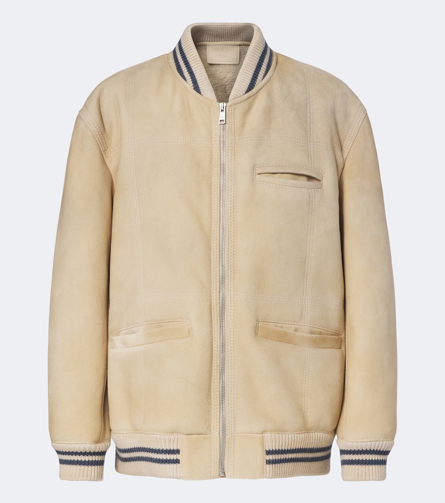 Prada Giacca bomber in shearling con lana