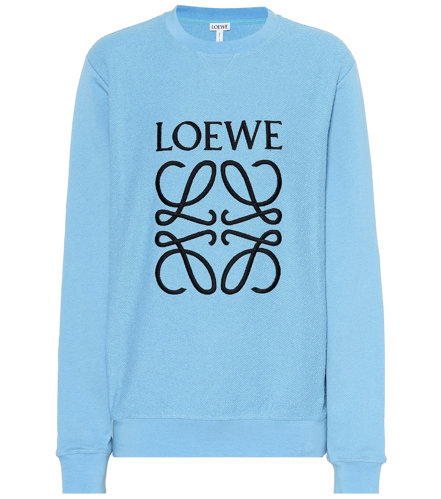 loewe LOGO,acne studio logo loewe blue logo-embroidered cotton sweatshirt