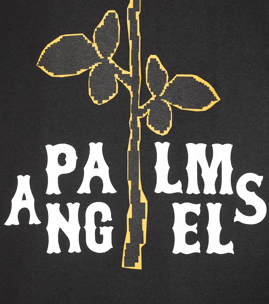 PALM ANGELS LOGO FRINGED COTTON MINIDRESS,P00490579