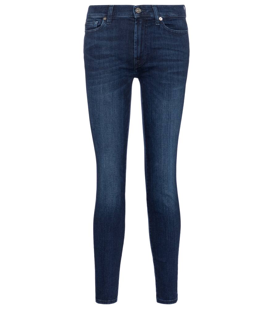 7 FOR ALL MANKIND SLIM ILLUSION HIGH-RISE CROPPED SKINNY JEANS,P00560788