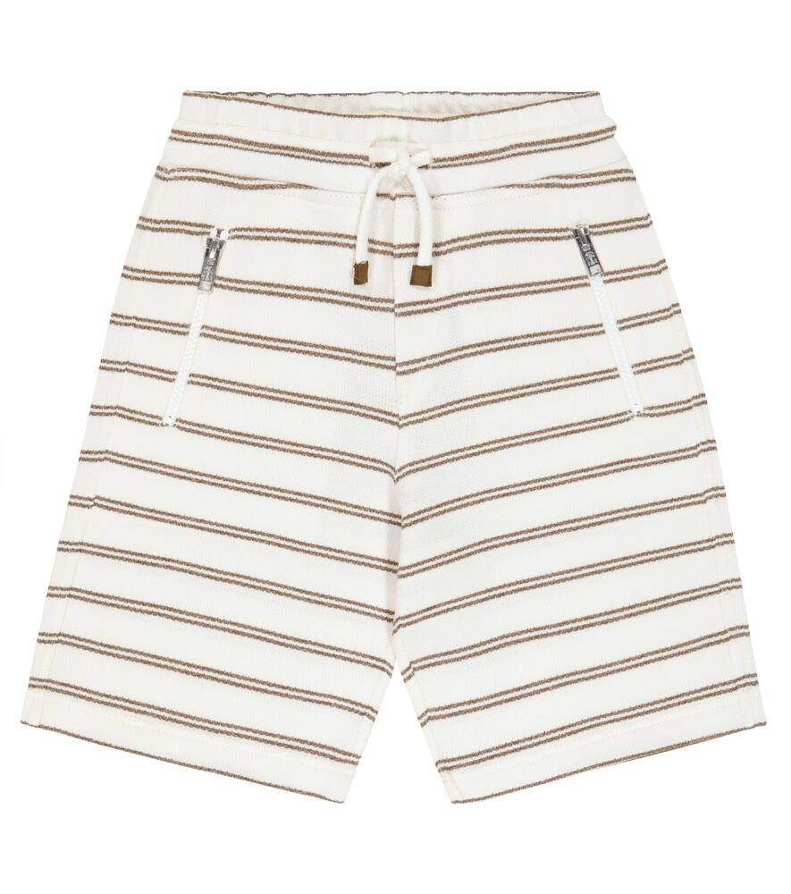 Brunello Cucinelli Kids Striped cotton shorts