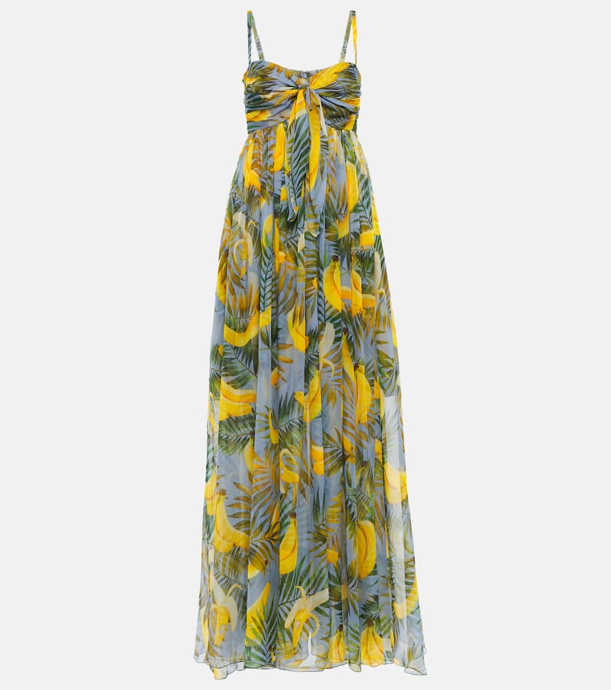 Oscar de la Renta Printed silk chiffon gown