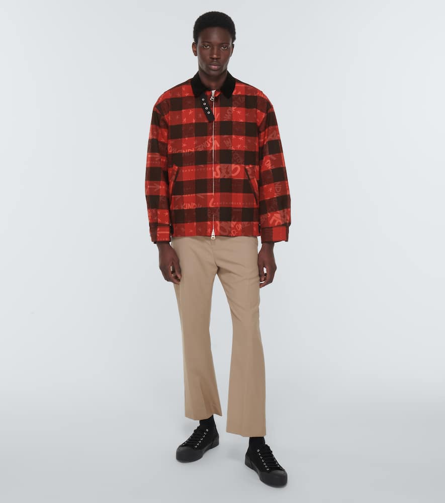 Sacai X Eric Haze Checked Cotton Blouson Jacket In Red