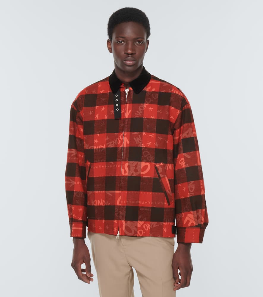 Sacai X Eric Haze Checked Cotton Blouson Jacket In Red