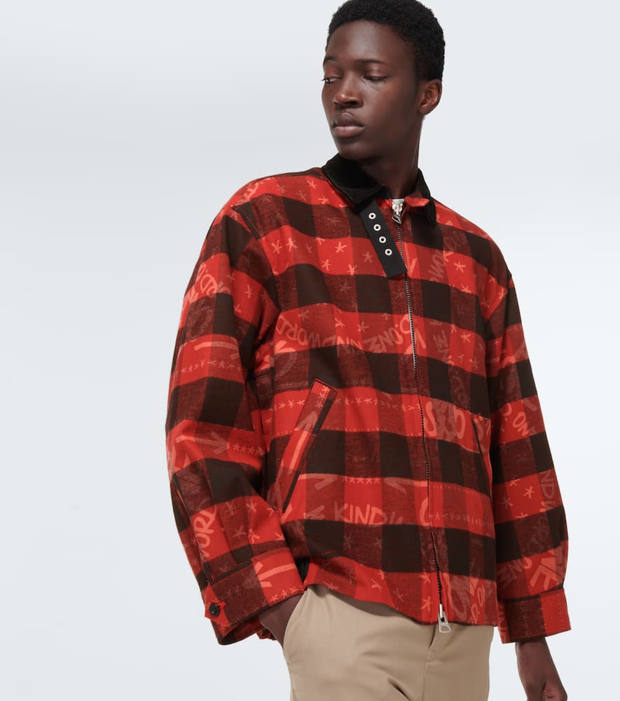 Sacai X Eric Haze Checked Cotton Blouson Jacket In Red