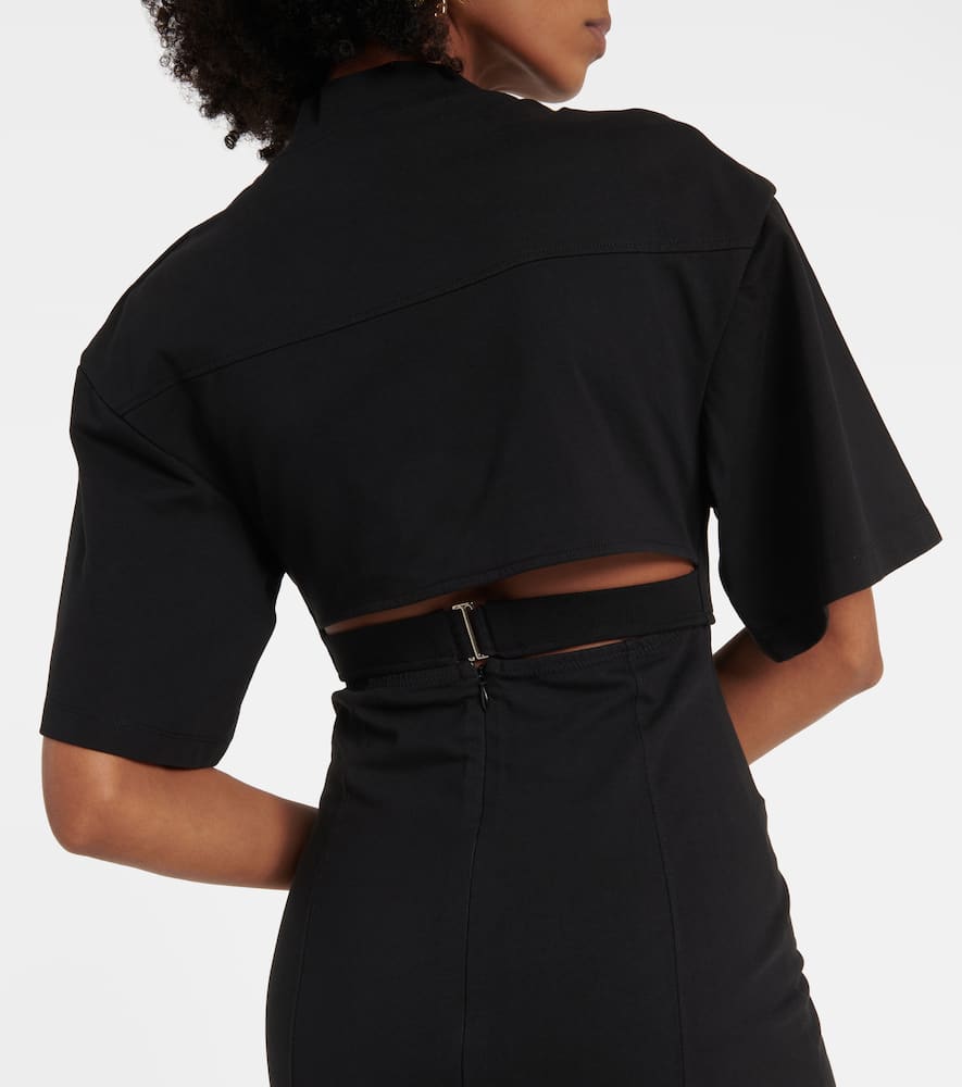 Shop Jacquemus La Robe Bahia Cotton Minidress In Black