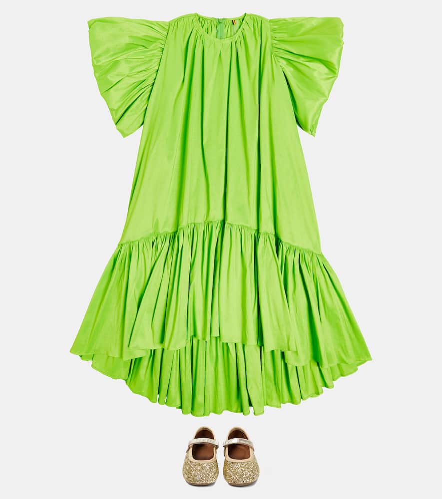Caroline Bosmans Tafta Ruffled Dress In Green