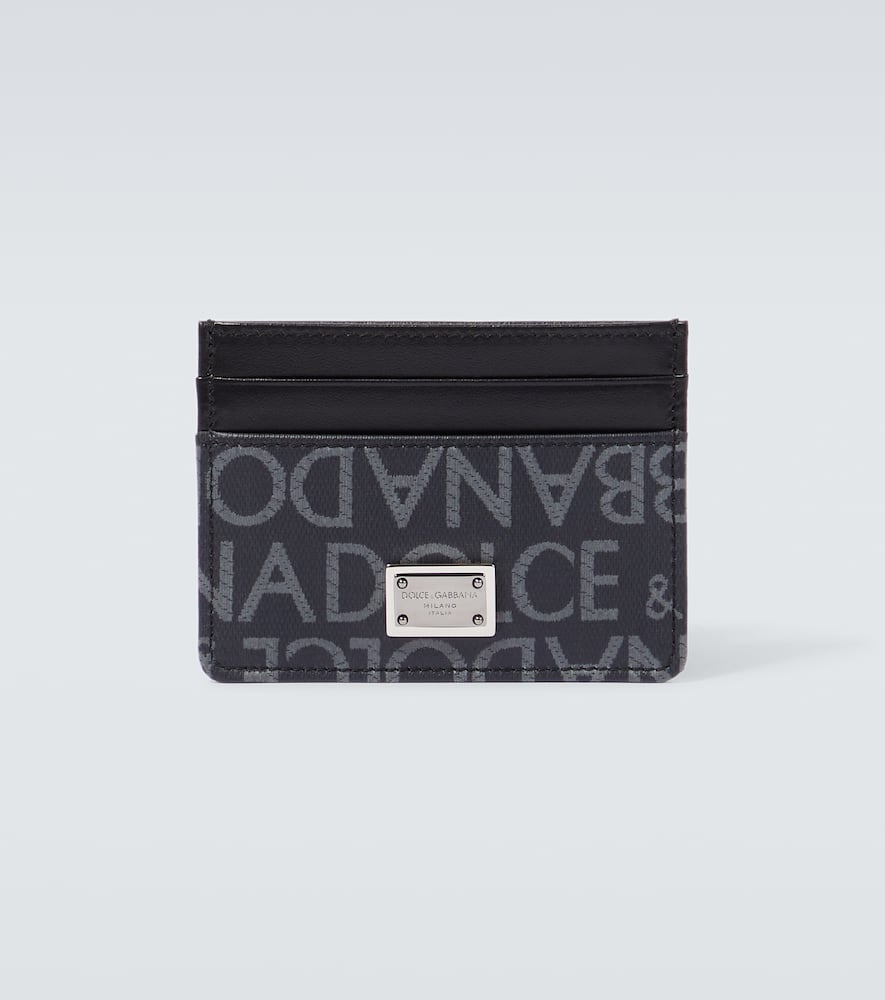 Logo leather card holder