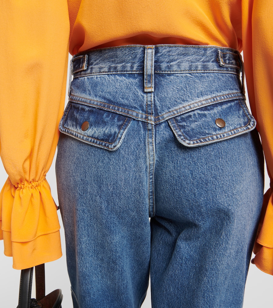 Re/Done Racer High-Rise Tapered Cargo Jeans