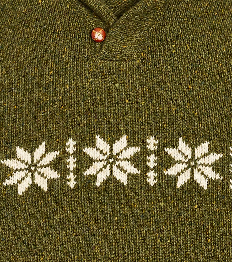 La Coqueta Goyo Fair Isle Wool-blend Sweater In Green