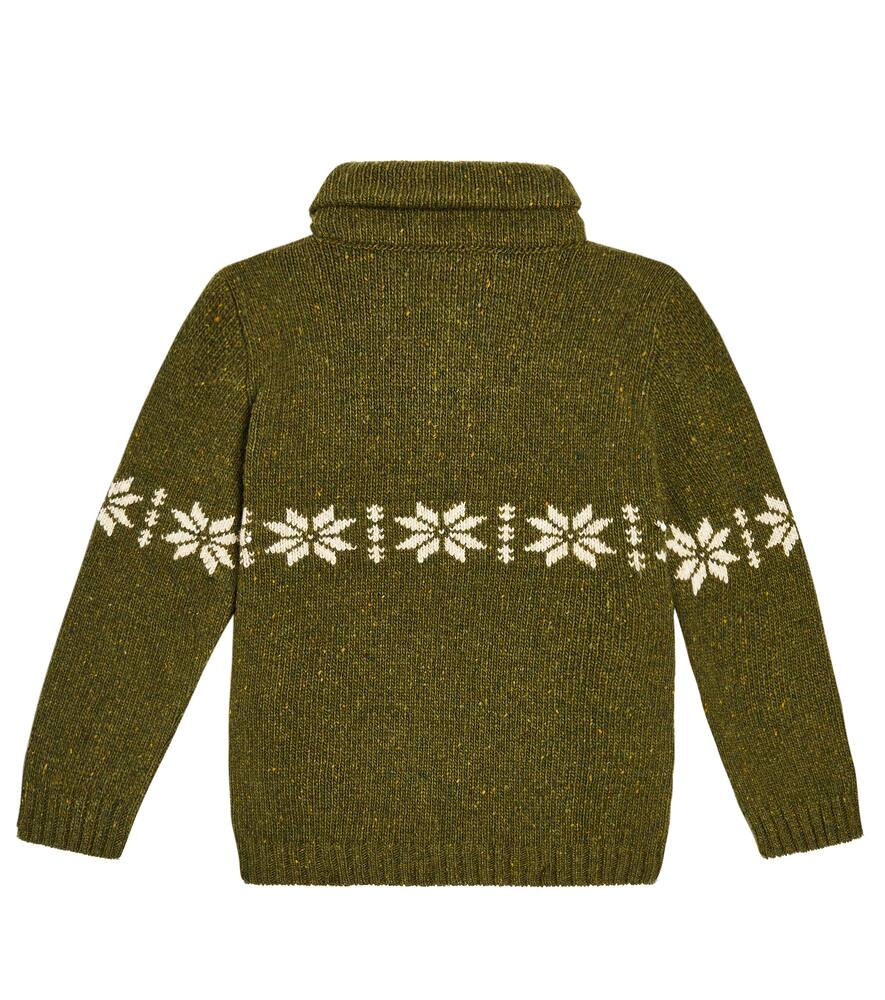 La Coqueta Goyo Fair Isle Wool-blend Sweater In Green