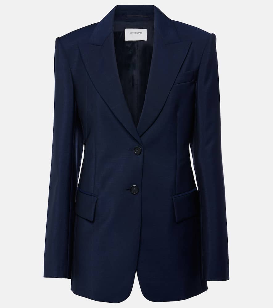 Benares wool-blend canvas blazer