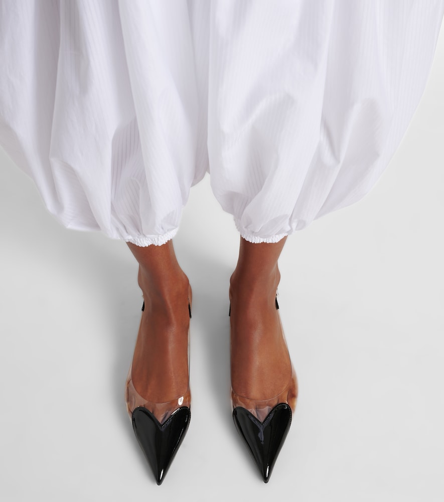 Alaïa Le Cœur Patent Leather And Pu Slingback