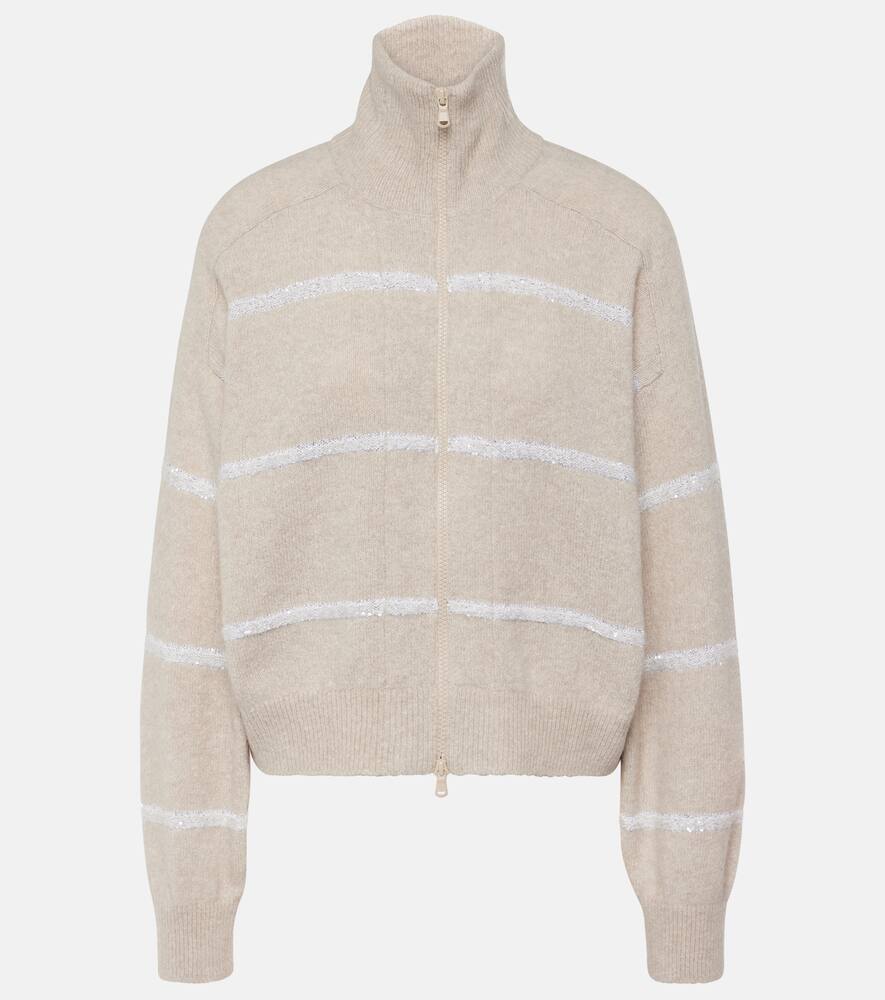 Brunello Cucinelli Zip-up cashmere-blend sweater