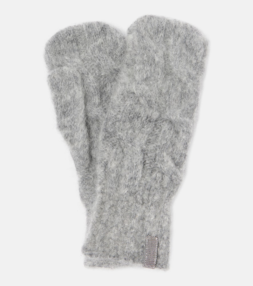 Mohair and wool gloves