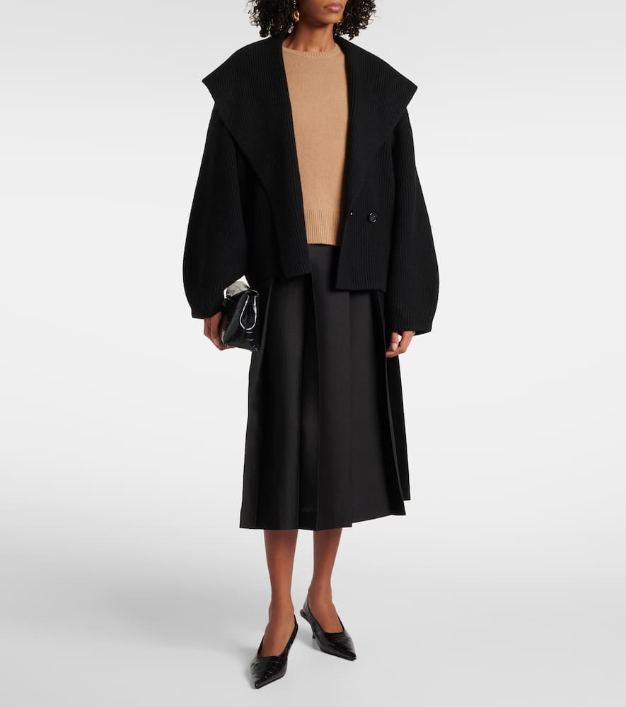 Totême Wool-blend Cardigan In Black