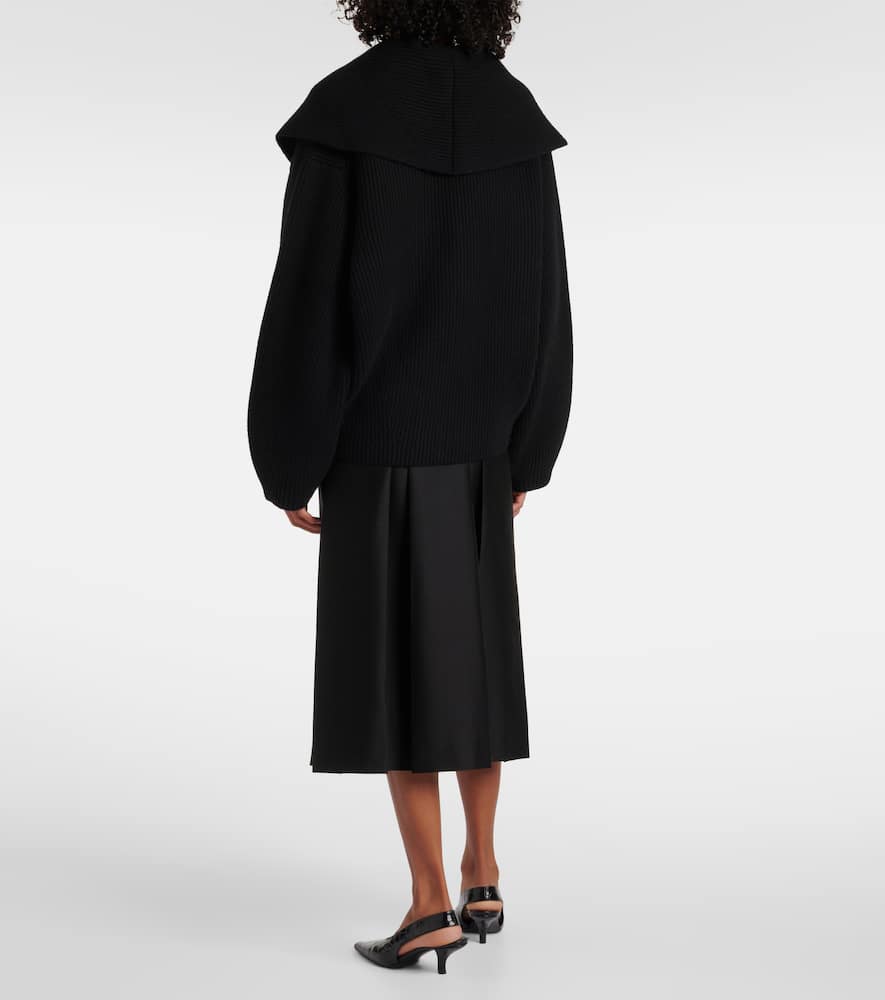 Totême Wool-blend Cardigan In Black