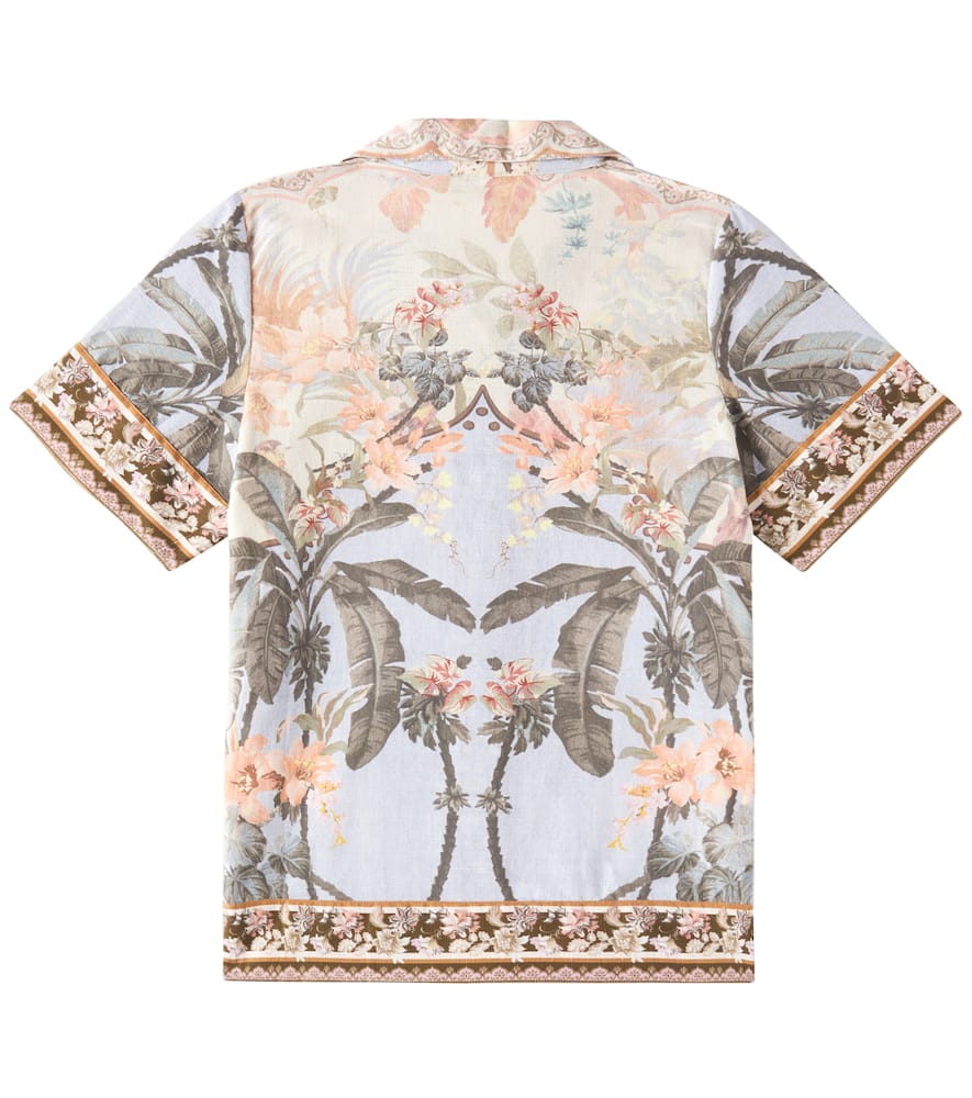 Zimmermann Kids Wylie Floral Shirt Dress In Blue Floral