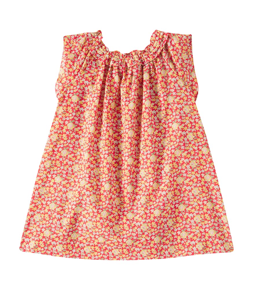 Bonpoint Goldina Ruffled Cotton Dress In Multicoloured