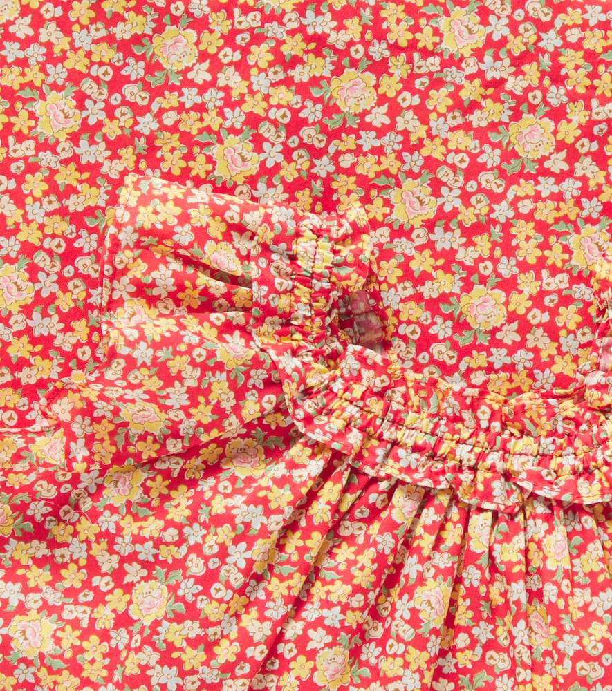 Bonpoint Goldina Ruffled Cotton Dress In Multicoloured