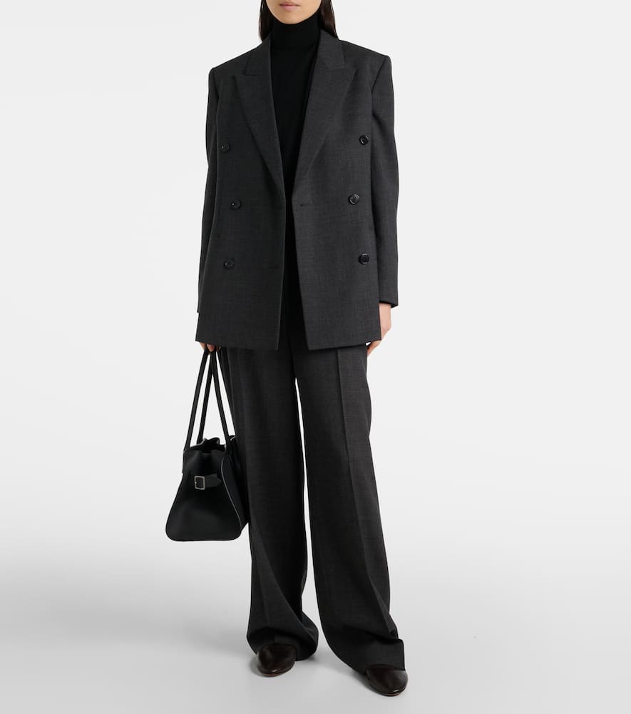 The Row Franny Wool Blazer In Grey