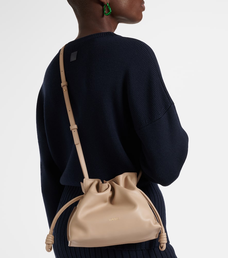 Loewe Flamenco Mini Leather Clutch In Beige