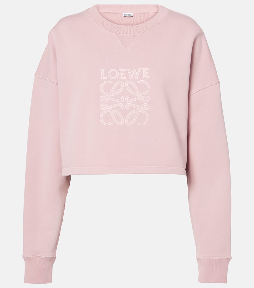 Anagram cropped cotton jersey sweatshirt