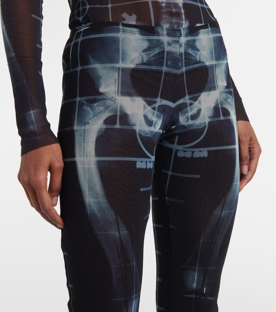Jean Paul Gaultier Sheer Tulle Trousers X-ray Print In Blue