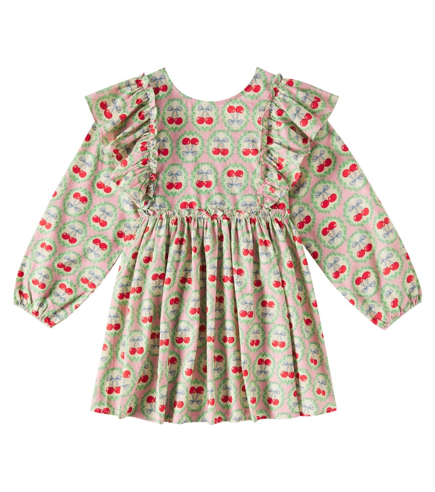 Konges Slojd Evia Bow-detail Printed Cotton Dress In Multicolor