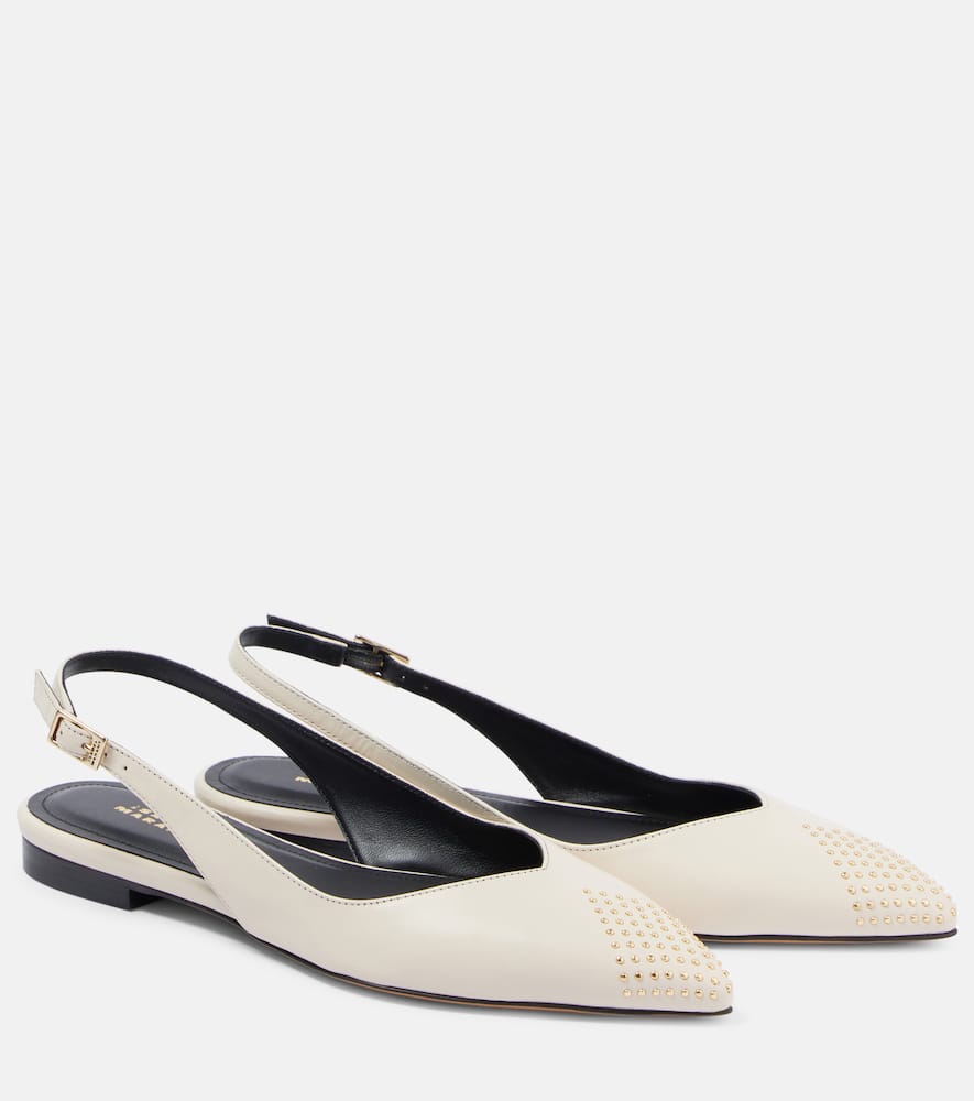 Branee studded leather slingback flats