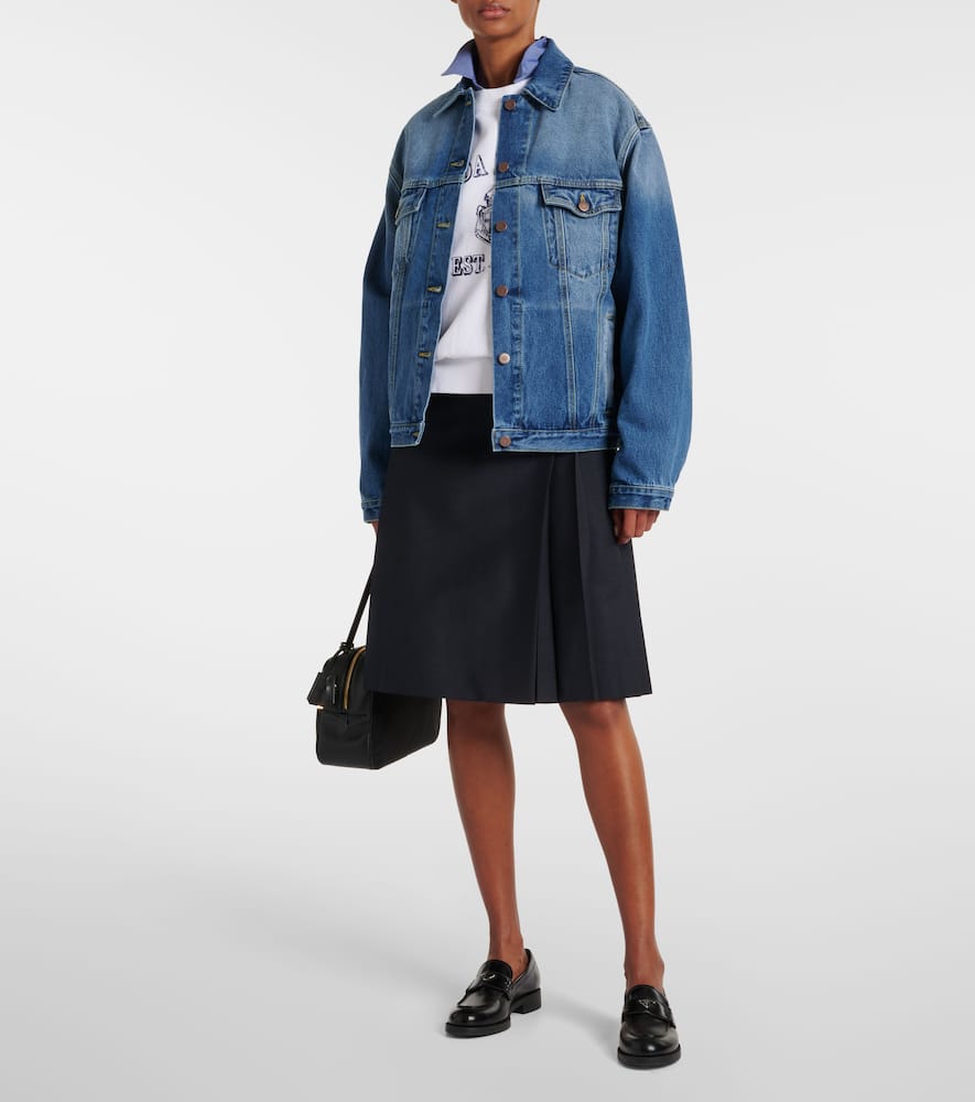 Prada Oversized Denim Jacket In Blue