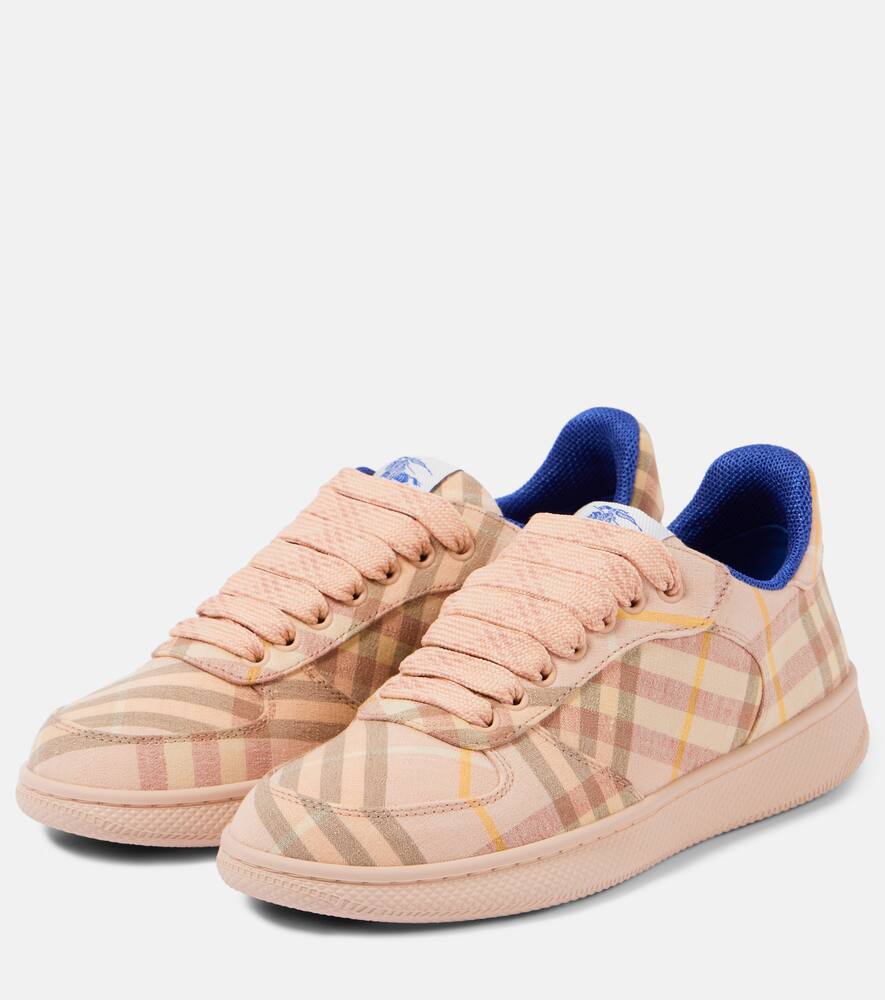 Burberry Check Sneakers In Brown