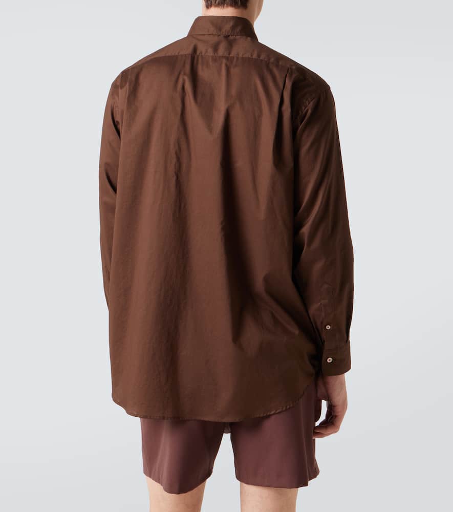 Auralee Oversized Cotton Shirt In Brown