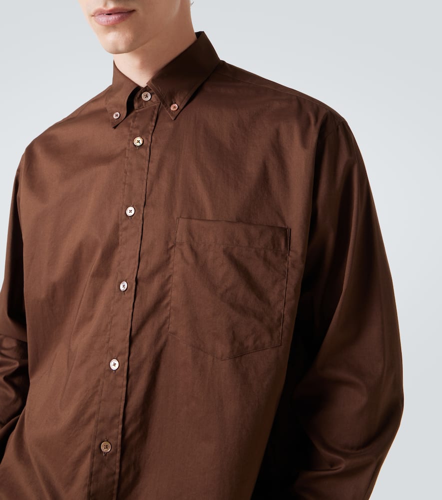 Auralee Oversized Cotton Shirt In Brown