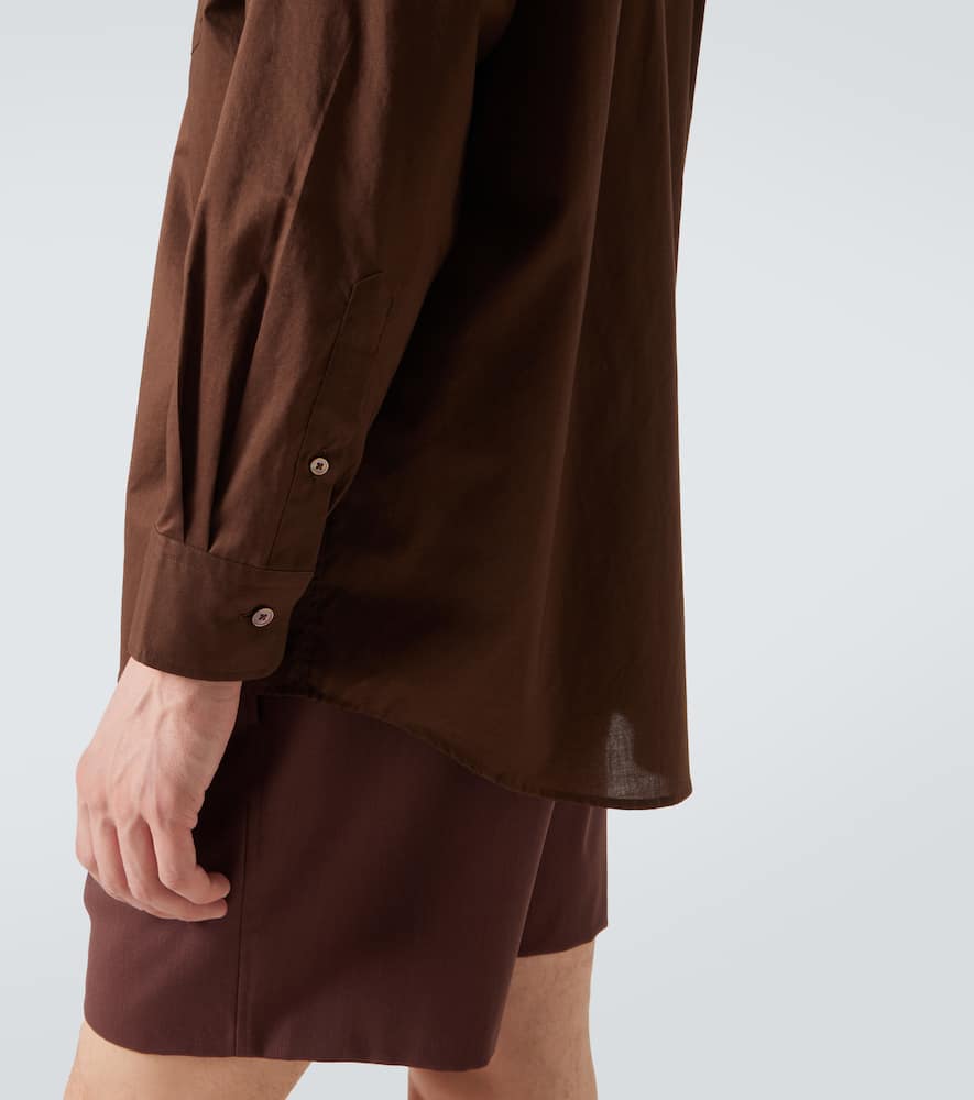 Auralee Oversized Cotton Shirt In Brown