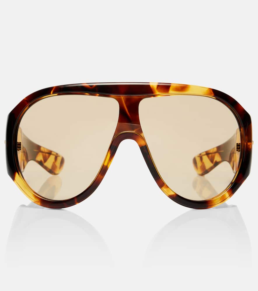 Bottega Veneta Fashion Sow Oversized Mask Sunglasses In Brown