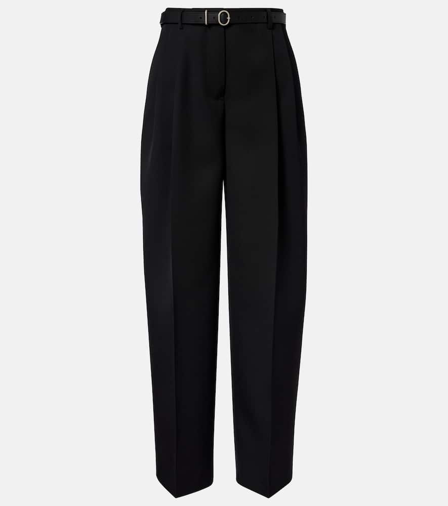 Jil Sander Wool Wide-leg Pants In Black