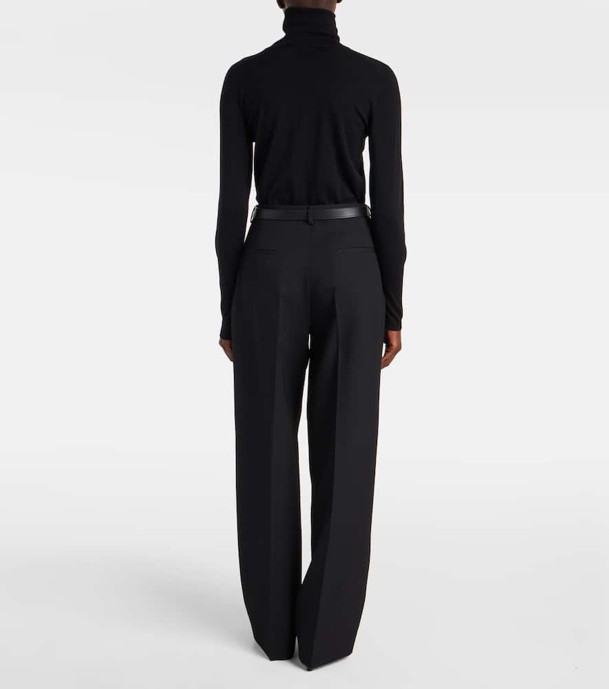 Jil Sander Wool Wide-leg Pants In Black