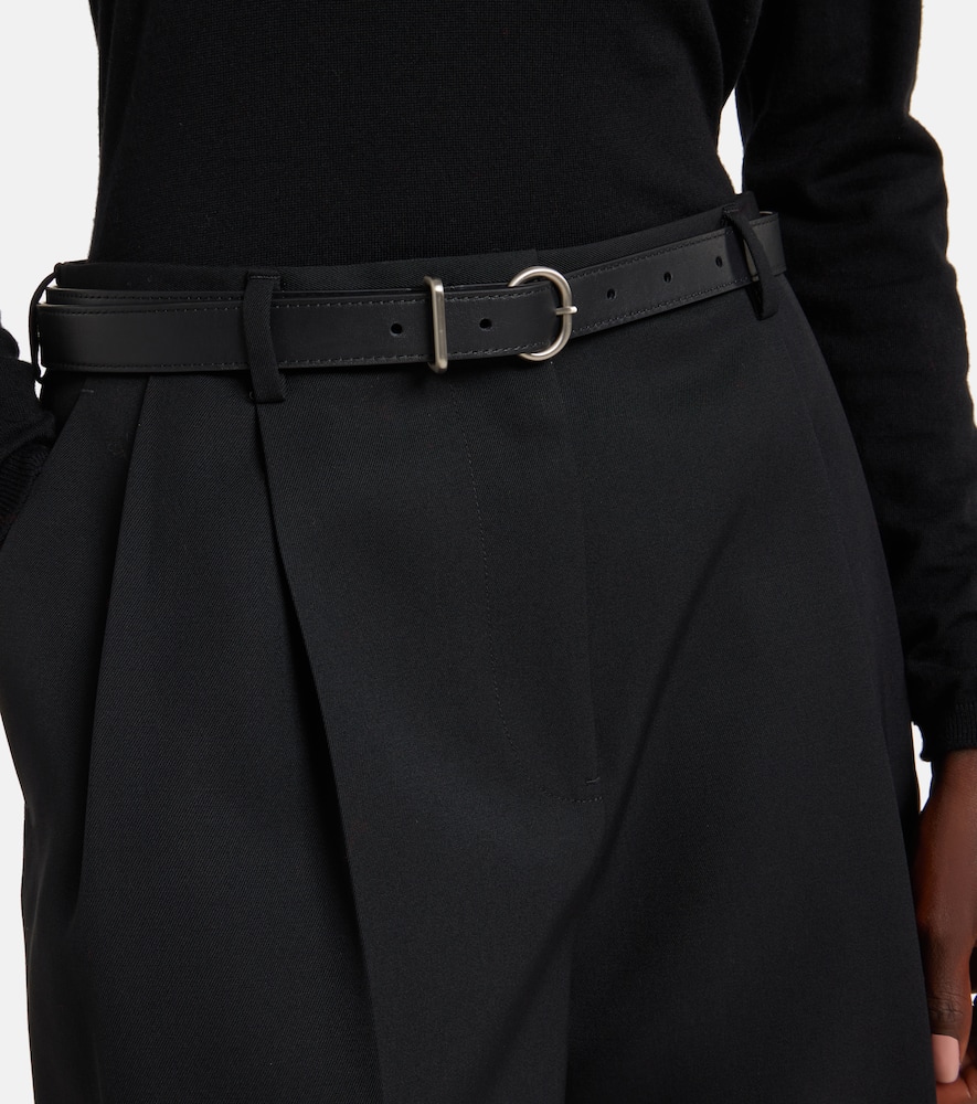 Jil Sander Wool Wide-leg Pants In Black