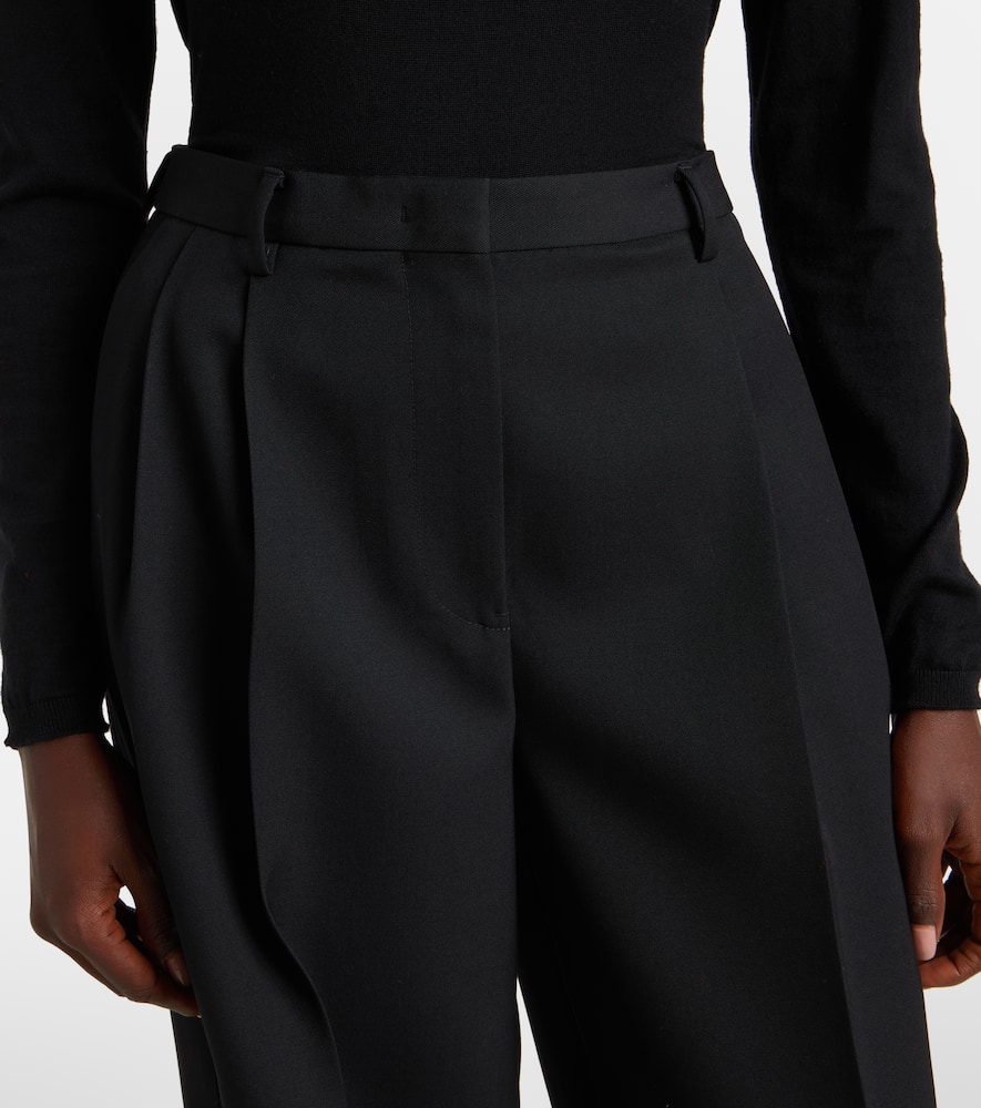Jil Sander Wool Wide-leg Pants In Black