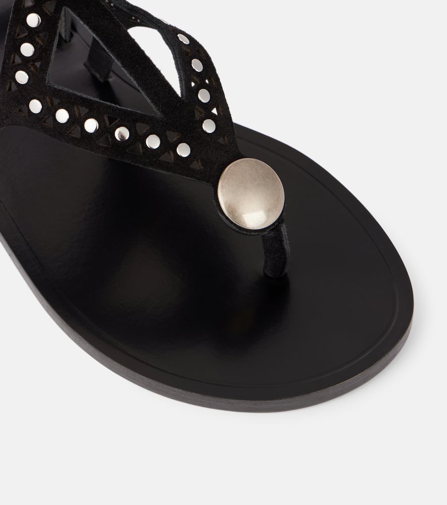 Isabel Marant Women's Edil Suede Leather Sandals In Black/silver