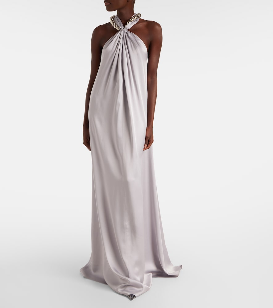  Stella Mccartney Stella Mccartney Verzierte Robe Aus Satin 