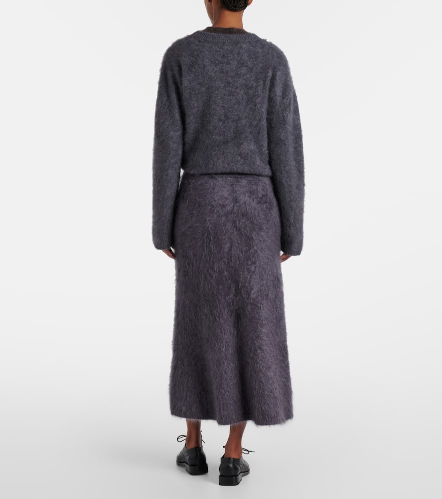 Lisa Yang Asta Cashmere Midi Skirt In Gray