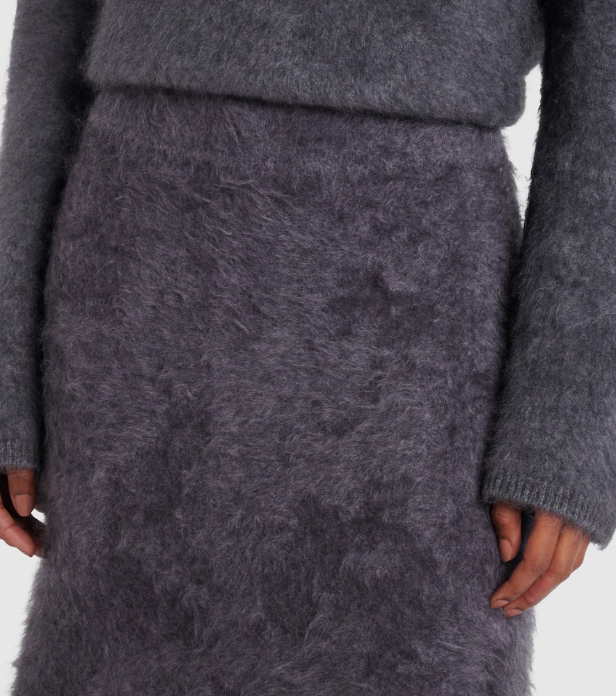Lisa Yang Asta Cashmere Midi Skirt In Gray