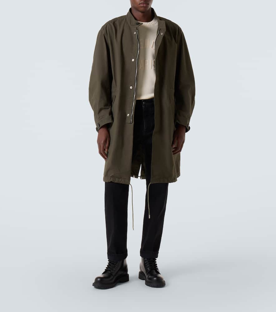 Givenchy Stamp Cotton-blend Raincoat In Green