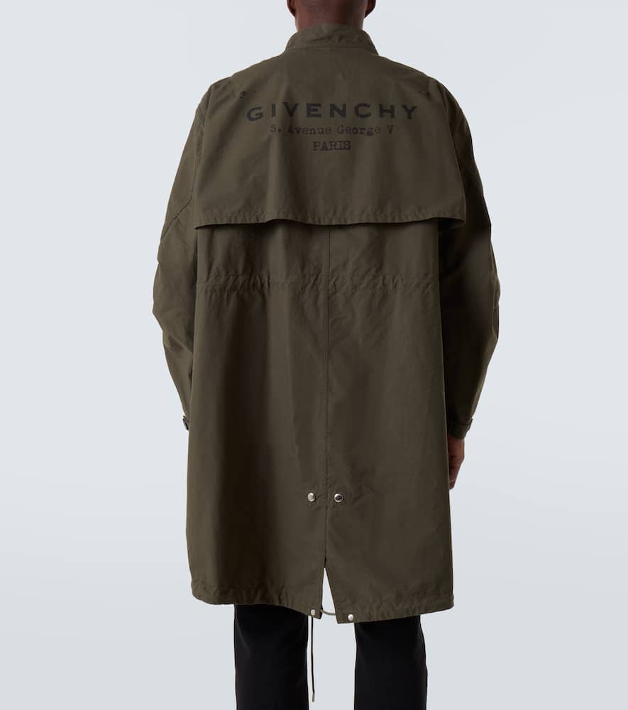 Givenchy Stamp Cotton-blend Raincoat In Green